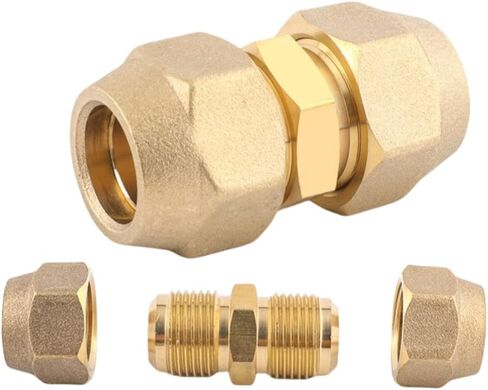 1/4" and 3/8" 1/4"and 1/2' Copper Pipe Extension Joint Connectors, AC Pipe Connectors with HVAC Flare Nuts, .No welding required copper flare fittings (1/4 and 1/2‘’) in Kuwait
