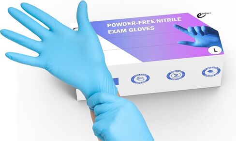 قفازات اختبار النتريل Endure Ind - مقاس XL، صندوق 100 قطعة، خالي من البودرة، من الدرجة الطبية، يمكن التخلص منه، خفيف الوزن، خالي من اللاتكس in Kuwait