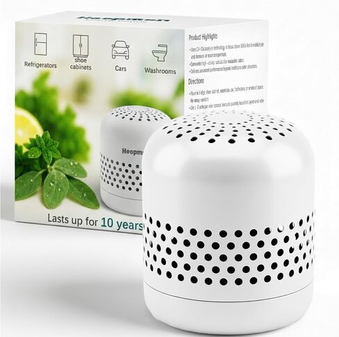Fridge Deodorizer Lasts 10 Years, Long-Lasting Refrigerator Deodorizer Odor Eliminator, More Effective Than Baking Soda & Charcoal Bags, Air Purifier for Car & Closet (White, 1 Pack) in Kuwait