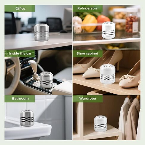 Fridge Deodorizer Lasts 10 Years, Long-Lasting Refrigerator Deodorizer Odor Eliminator, More Effective Than Baking Soda & Charcoal Bags, Air Purifier for Car & Closet (White, 1 Pack) in Kuwait