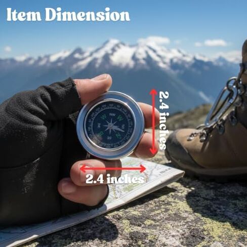 Gadgetime USA Mini Compass 2.4" x 2.4", Portable Directional Compass for Hiking, Camping & Travel in Kuwait