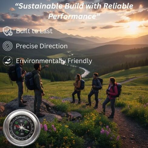 Gadgetime USA Mini Compass 2.4" x 2.4", Portable Directional Compass for Hiking, Camping & Travel in Kuwait
