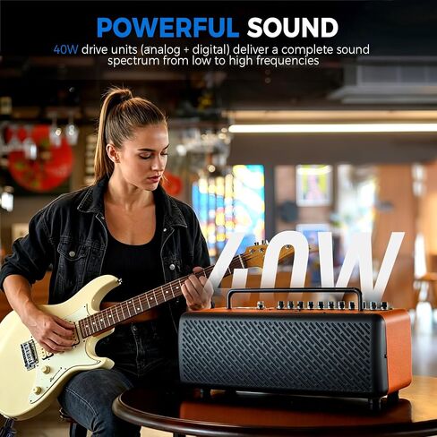 JOYO 40W Desktop Amp for Acoustic/Electric/Bass Guitar & Mic Live Streaming & Studio Recording with 52 Amp Sims & 49 FX, XLR+48V, Looper, Drum Machine, Wireless Receiver & App (JAM Buddy III Orange) in Kuwait