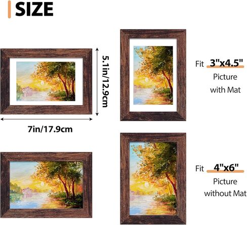 إطار صورة Fixwal مقاس 16x20، صور عرض 11x14 مع حصيرة أو 16x20 بدون حصيرة، إطارات ملصقات بنية لديكور التثبيت على الحائط، عبوتان in Kuwait