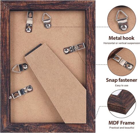 إطار صورة Fixwal مقاس 16x20، صور عرض 11x14 مع حصيرة أو 16x20 بدون حصيرة، إطارات ملصقات بنية لديكور التثبيت على الحائط، عبوتان in Kuwait