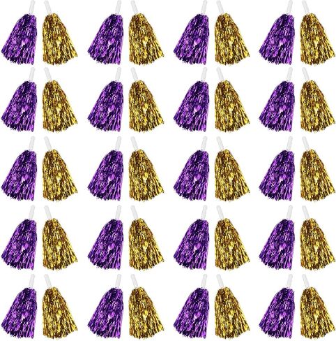 40 Pcs Cheerleading Pom Poms, Metallic Cheer Pom Poms with Handle, Cheer Squad Team Spirited Fun for Party, Sports Dance Cheering Celebration in Saudi Arabia