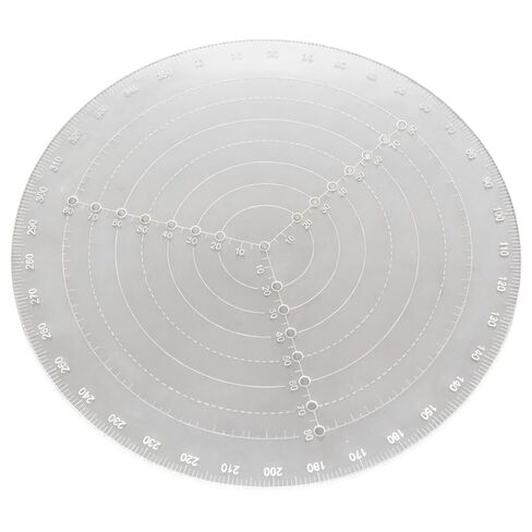 Transparent White Center Finder Working Tool, Lathe Turning Compass Circle Drawing Gauge with 360 Degree Scale, Multi-Layer Concentric Circles, Triple Radius Lines for Shapes, Wood, Metal & Boards in Kuwait