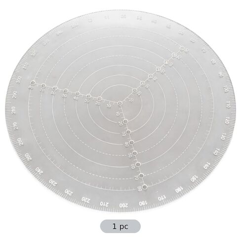 Transparent White Center Finder Working Tool, Lathe Turning Compass Circle Drawing Gauge with 360 Degree Scale, Multi-Layer Concentric Circles, Triple Radius Lines for Shapes, Wood, Metal & Boards in Kuwait