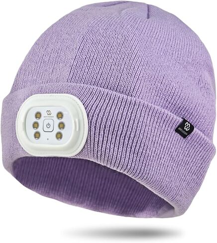 Kids LED Beanie with Light, 3 Modes Headlamp Beanie Hat | Rechargeable Removable USB with Night Strobing for Outdoor, Christmas Stocking Gifts for Kids in Kuwait