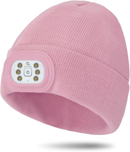Kids LED Beanie with Light, 3 Modes Headlamp Beanie Hat | Rechargeable Removable USB with Night Strobing for Outdoor, Christmas Stocking Gifts for Kids in Kuwait