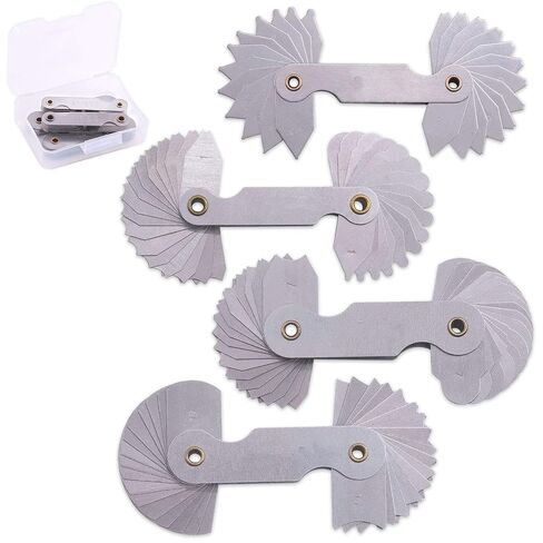 4 عبوات R0.3-1.5/ R1-6.5/ R7-14.5/ R15-25 مجموعة قياس نصف القطر، أداة قياس محدبة مقعرة محمولة من الفولاذ المقاوم للصدأ لصانعي الأدوات والقالب in Kuwait