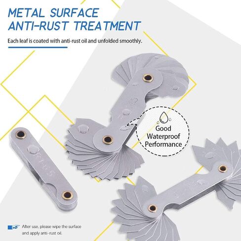 4 عبوات R0.3-1.5/ R1-6.5/ R7-14.5/ R15-25 مجموعة قياس نصف القطر، أداة قياس محدبة مقعرة محمولة من الفولاذ المقاوم للصدأ لصانعي الأدوات والقالب in Kuwait