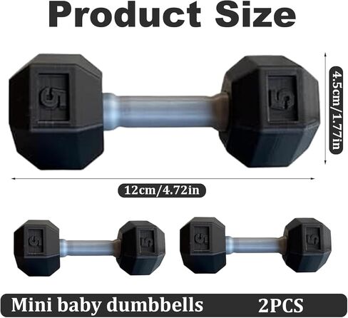 Dumbbell 2 Pcs Dumbbells for Baby Mini 1.8x4.7 In Silicone Hand Weight Lifting Set for Fitness Exercise Funny Sport Toys for Toddlers (Black) in Kuwait