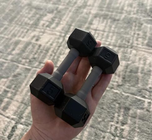 Dumbbell 2 Pcs Dumbbells for Baby Mini 1.8x4.7 In Silicone Hand Weight Lifting Set for Fitness Exercise Funny Sport Toys for Toddlers (Black) in Kuwait