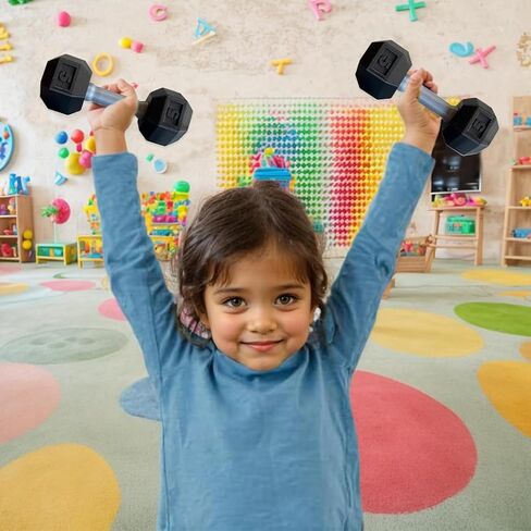 Dumbbell 2 Pcs Dumbbells for Baby Mini 1.8x4.7 In Silicone Hand Weight Lifting Set for Fitness Exercise Funny Sport Toys for Toddlers (Black) in Kuwait