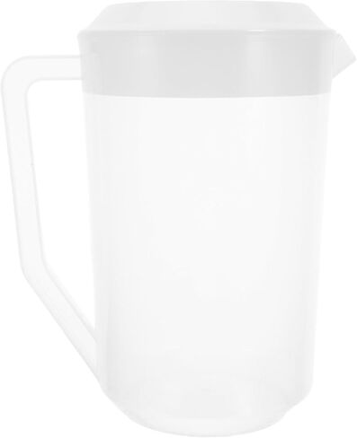 PRETYZOOM Heat Resistant Measuring Kettle with Lid Large Capacity Plastic Beverage Pitcher for Cold Water Juice Tea Safe Food Grade Storage Container for Family Parties and Picnics in Kuwait