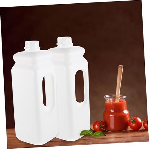 Unomor 2.5L Leak-proof Plastic Water Jug with Caps Ergonomic Handle 2-Piece Set for Storage and Beverages in Kuwait