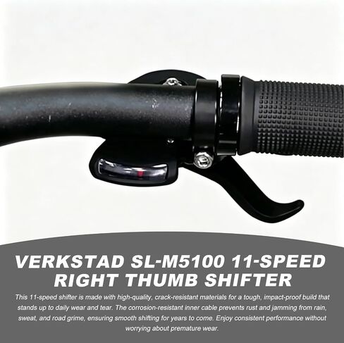 VERKSTAD Bike Shifter M5100 11 سرعة الإبهام الأيمن ناقل الحركة 11 سرعة للدراجة الجبلية، دراجة الطريق، دراجة قابلة للطي ودراجة الركاب in Kuwait