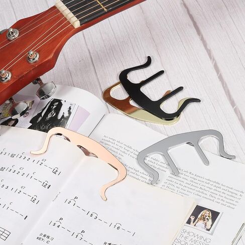 MECCANIXITY Metal Music Book Clip and Page Holder, Piano Sheet Music Holders Music Book Holder for Sheet Music Stands, Silver/Black/Gold/Rose Gold in Kuwait
