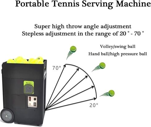 Portable 50-Ball Tennis Ball Machine with Automatic Launcher | Pre-Programmed & Custom Drills | Solo Training for Beginners in Kuwait