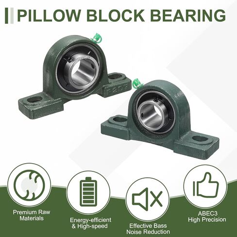 uxcell UCP205-14 Pillow Block Bearings, 7/8 inch Bore Self Alignment, Solid Cast Steel Base, Chrome Steel Flange Mounted Pillow Block Ball Bearing, (ABEC3) in Kuwait