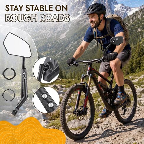 مرآة دراجة West Biking، زجاج زاوية واسعة شفاف عالي الدقة، مرآة رؤية خلفية قابلة للتمديد 5 سم، حامل مقود للجبال، قابل للطي، دراجة إلكترونية، سكوتر، يناسب مقود 2.1-3.0 سم (0.83-1.18 بوصة) (يسار) in Kuwait