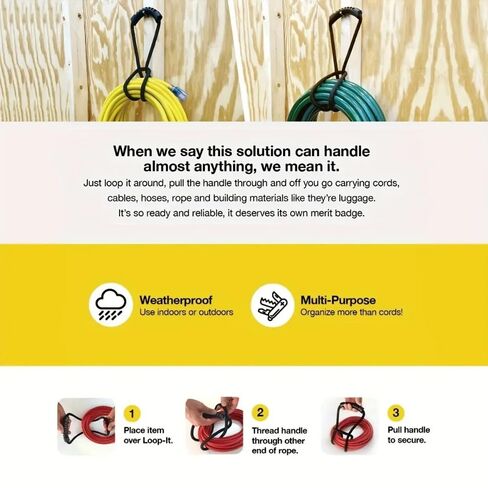 1PC Versatile Storage Strap with Handle- Ideal Organizer for Hoses, Cords-Multipurpose Home, Garage, Boat, RV Accessory in Kuwait