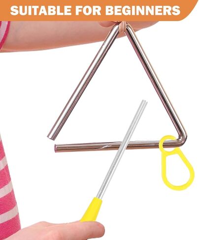 FAVOMOTO 10PCS Triangle Iron Sticks, Hand Percussion Triangle Strikers Replacement Instrument Accessories Mallet Hand Percussion Tool for Boys and Girls Music Learning Development in Kuwait