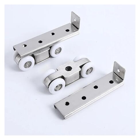 1PCS Stainless Steel Sliding Door Hanging Wheel Indoor Sliding Door Wardrobe Hardware Hanging Wheel Thickened Silent Roller(6-Wheel(Stainles)) in Kuwait