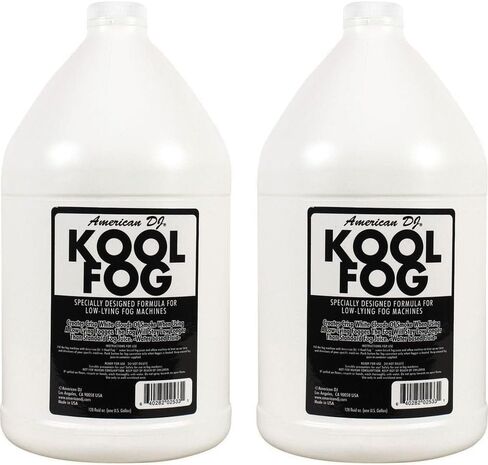 American DJ 2-Pack Kool Fog 1 جالون عصير آلة الضباب المنخفض، تأثيرات سحابة بيضاء هش، طويلة الأمد، استخدام المرحلة المهنية، 2 قطعة in Kuwait