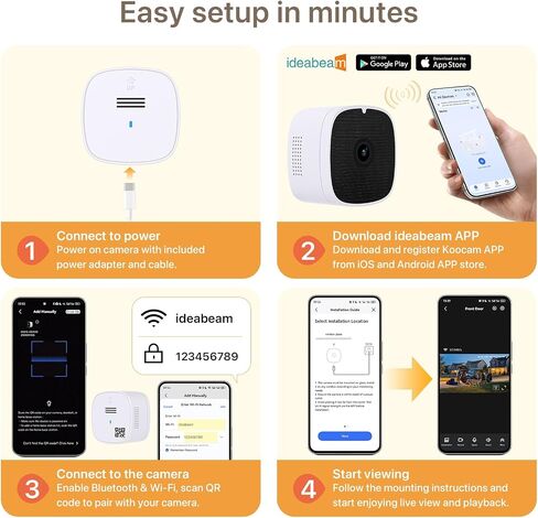 عبوتان من كاميرا النافذة بدقة 3 ميجابكسل 2 كيه، كاميرات نافذة للرؤية الليلية الملونة SpectraVivid AI لأمن المنزل، 2.4 جيجا و5 جيجا واي فاي، صفارة إنذار للكشف عن الأشخاص والحركة، صوت ثنائي الاتجاه، تسجيل 24/7، تثبيت سريع سهل in Kuwait