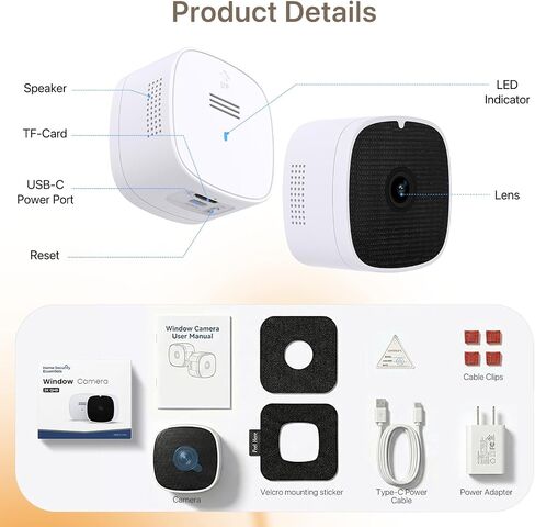 عبوتان من كاميرا النافذة بدقة 3 ميجابكسل 2 كيه، كاميرات نافذة للرؤية الليلية الملونة SpectraVivid AI لأمن المنزل، 2.4 جيجا و5 جيجا واي فاي، صفارة إنذار للكشف عن الأشخاص والحركة، صوت ثنائي الاتجاه، تسجيل 24/7، تثبيت سريع سهل in Kuwait