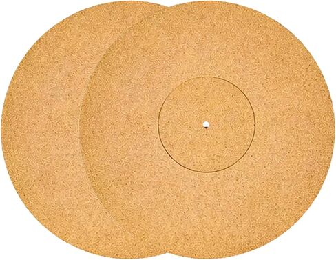 2PCS Groove Type Cork Turntable Mat Recorder Platter with Printable Logo Embedded Turntable Shock Absorbing Pad Noise Reduction Anti Static 12 Inch 3mm in Kuwait