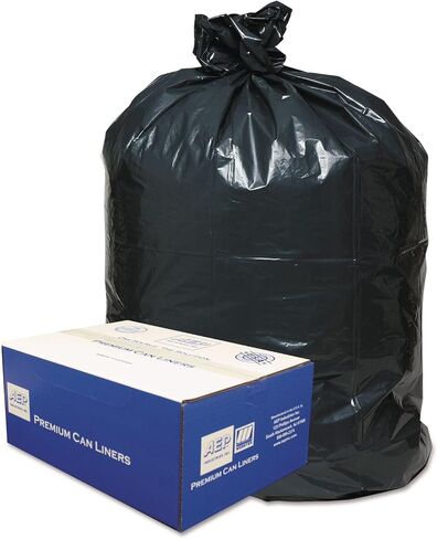 بطانات العلب الكلاسيكية 303618B ذات طبقتين منخفضة الكثافة، 30 جالونًا، .71 مل، 30 × 36، أسود، 250/كرتون in Kuwait