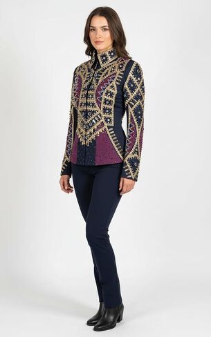 Women's Western Show Jacket Black Plum Gold Rhinestone Embellished in Kuwait
