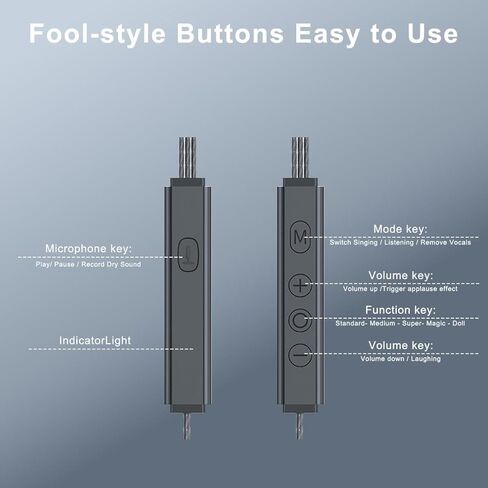 Type-C in-Ear Karaoke Singing Earbuds with Echo & Built-in Mic, Real-Time Monitoring, 3 Reverb Modes, Wired Headphones for TikTok, Smule, StarMaker & Karaoke Apps in Kuwait
