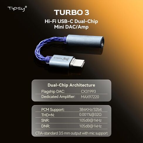 حزمة مهايئ Tipsy M3 IEM + USB‑C Dual‑DAC — توصيل وتشغيل Hi‑Fi، وضوح 1DD+2BA + صوت جهير قوي in Kuwait