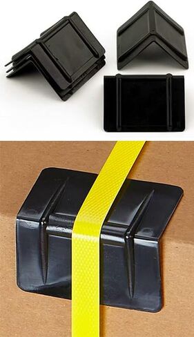 1000 Pack Black Strap Guard Edge Protectors; Heavy Duty Plastic; For Shipping Freight Cargo Boxes Maximum 1-1/4" Strapping in Kuwait