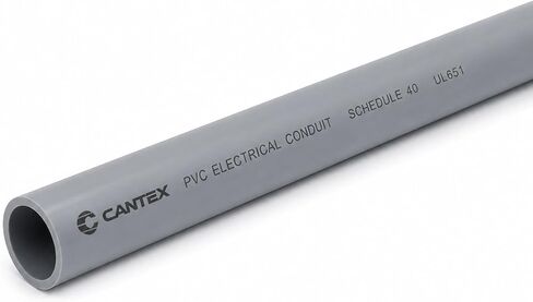 أنبوب قناة كهربائية 1/2 بوصة جدول 40 PVC - RNC صلب غير معدني - مقاوم لأشعة الشمس ومُصنف للدفن تحت الأرض ومتوافق مع ETL المدرج في قائمة UL 651 (1/2 بوصة (0.84 بوصة OD / 0.578 ID)، 96 بوصة) in Kuwait