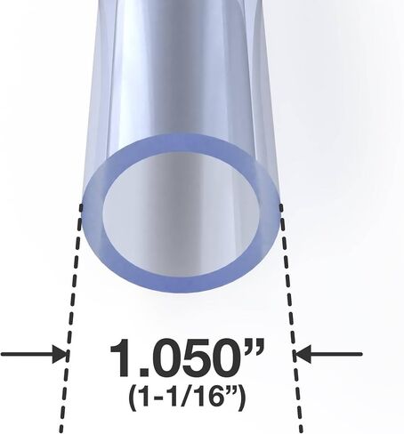 أنبوب PVC FORMUFIT، مقاس 3/4 بوصة، (1.050 بوصة OD فعلي) درجة الأثاث Sch 40، الأشعة فوق البنفسجية الشفافة، بطول 40 بوصة، أنبوب شفاف هيكلي صلب DIY للحرف اليدوية والشاشات وأحواض السمك والمشروعات المخصصة - P034FGP-UV-40 in Kuwait