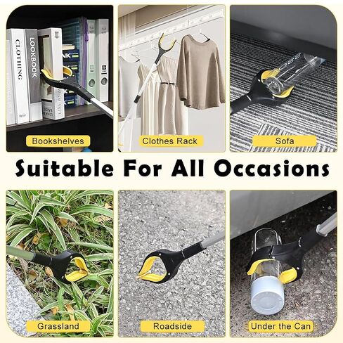 32.6'' Convenient Grabber Reacher Tool with Megnet - Foldable Pickup Tool - Garbage Trash Picker for Litter - 80CM Claw Foldable Extender Gripper Tool - Pick Up Assistive Device for Elderly in Kuwait