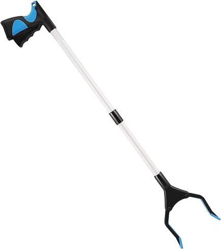 Grabber Reacher Tool,32 Inch Extra Long Steel Foldable Pick Up Stick with Strong Grip Magnetic,360°Rotating,Hand Grabber for Reaching, Foldable Claw Pick Up Stick, Long Arm Extender(Blue) in Kuwait