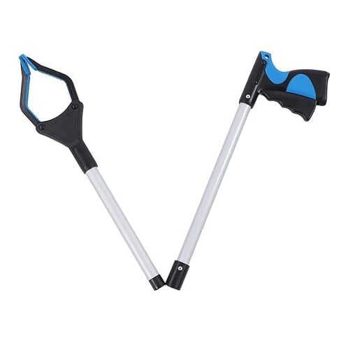 Grabber Reacher Tool,32 Inch Extra Long Steel Foldable Pick Up Stick with Strong Grip Magnetic,360°Rotating,Hand Grabber for Reaching, Foldable Claw Pick Up Stick, Long Arm Extender(Blue) in Kuwait
