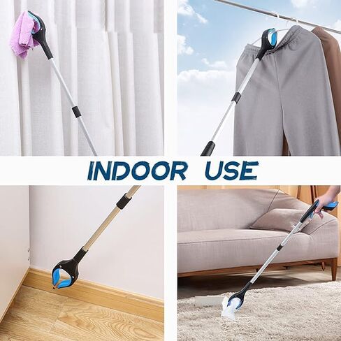 Grabber Reacher Tool,32 Inch Extra Long Steel Foldable Pick Up Stick with Strong Grip Magnetic,360°Rotating,Hand Grabber for Reaching, Foldable Claw Pick Up Stick, Long Arm Extender(Blue) in Kuwait