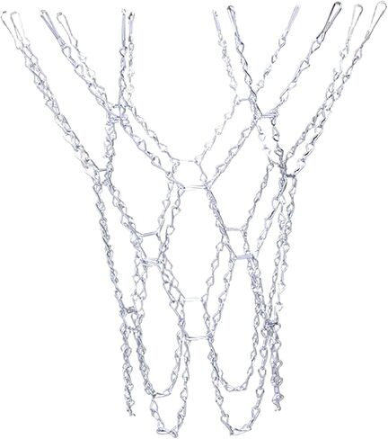 Basketball Net Metal Chain for 12 Loops Rim, 18.5 Inch Heavy Duty Weatherproof Smooth Iron Chain Net with Hooks, Easy to Install Standard Size Replacement for Basketball Hoop in Kuwait
