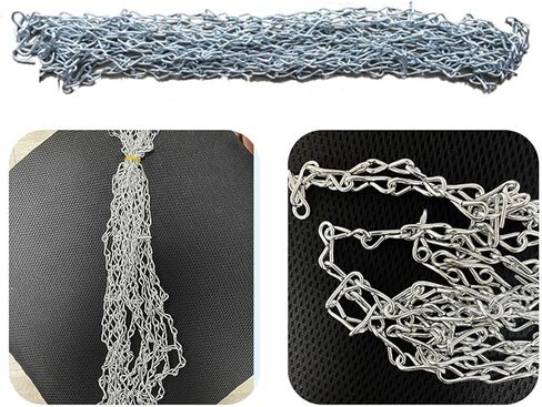 Basketball Net Metal Chain for 12 Loops Rim, 18.5 Inch Heavy Duty Weatherproof Smooth Iron Chain Net with Hooks, Easy to Install Standard Size Replacement for Basketball Hoop in Kuwait