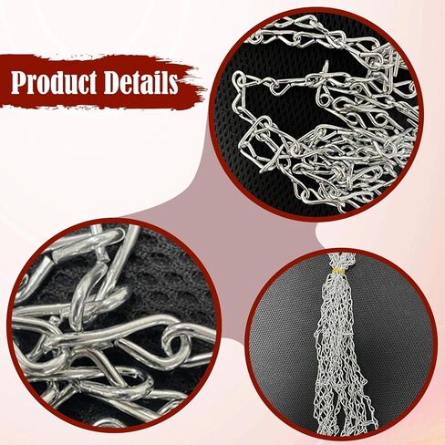 Basketball Net Metal Chain for 12 Loops Rim, 18.5 Inch Heavy Duty Weatherproof Smooth Iron Chain Net with Hooks, Easy to Install Standard Size Replacement for Basketball Hoop in Kuwait