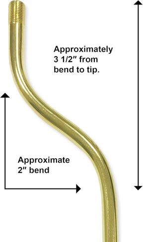 National Artcraft 13" Lamp Pipe - 2" Offset - (1/Pkg) | For Making or Repairing Lamps in Kuwait