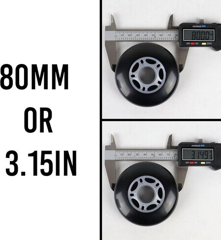 Player's Choice Inline Skate Wheels 80mm 82A Black Outdoor Roller Hockey 8 Pack -ABEC 5 Bearings in Kuwait