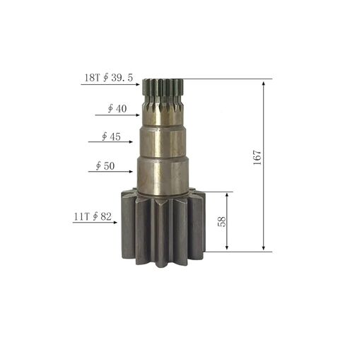 Mini Excavator Swivel Motor Vertical Shaft Gear 11/18 Teeth Suitable for CT45-7A - Construction Equipment Part in Kuwait